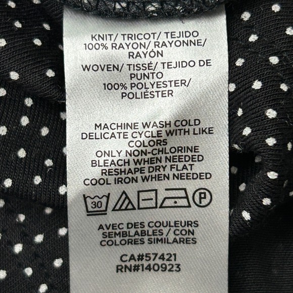 LOFT Black White Micro Polka Dot Blouse M Long Sleeve Business Casual Career - Picture 5 of 13